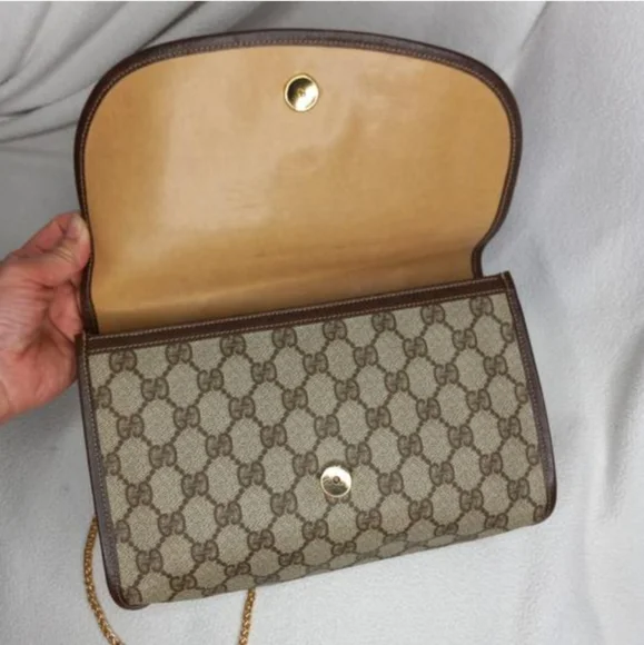 Authentic Vintage Gucci GG Monogram Supreme Sherry Web Ophidia Clutch Crossbody - Picture 8 of 12